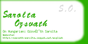 sarolta ozsvath business card